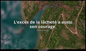 L’excès de la lâcheté a aussi son courage. — Victor Hugo