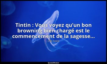 Tintin : Vous voyez qu’un bon browning bien chargé est le commencement de la sag — L’Île noire
