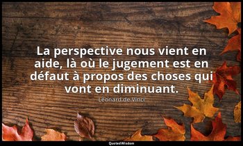 La perspective nous vient en aide, là où le jugement est en défaut à propos des  — Léonard de Vinci