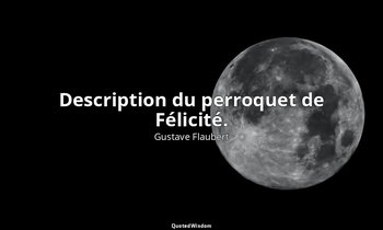 Description du perroquet de Félicité. — Gustave Flaubert
