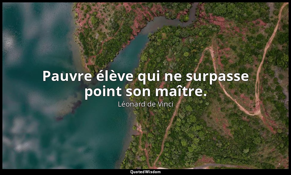 Pauvre élève qui ne surpasse point son maître. — Léonard de Vinci