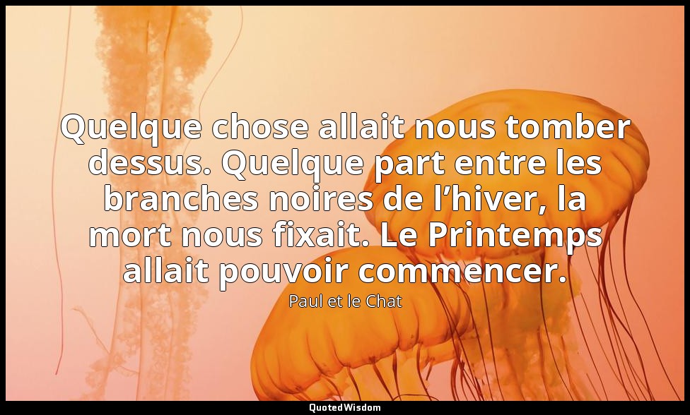 Quelque chose allait nous tomber dessus. Quelque part entre les branches noires  — Paul et le Chat