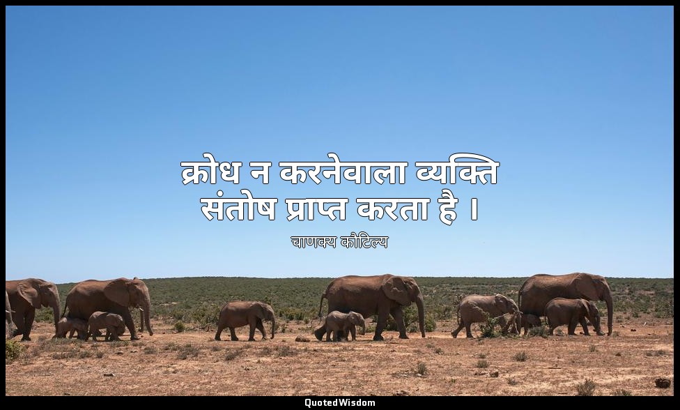 क्रोध न करनेवाला व्यक्ति संतोष प्राप्त करता है । — चाणक्य कौटिल्य