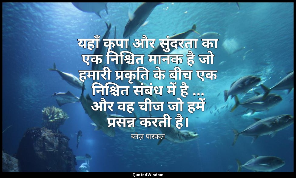 यहाँ कृपा और सुंदरता का एक निश्चित मानक है जो हमारी प्रकृति के बीच एक निश्चित सं — ब्लेज़ पास्कल
