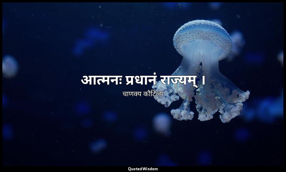 आत्मनः प्रधानं राज्यम् । — चाणक्य कौटिल्य
