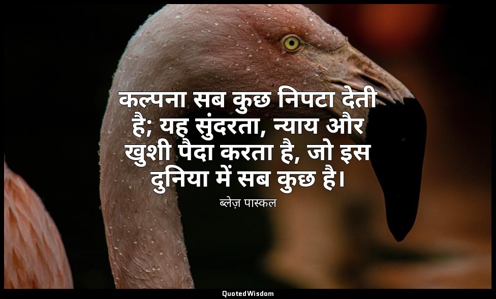 कल्पना सब कुछ निपटा देती है; यह सुंदरता, न्याय और खुशी पैदा करता है, जो इस दुनिय — ब्लेज़ पास्कल