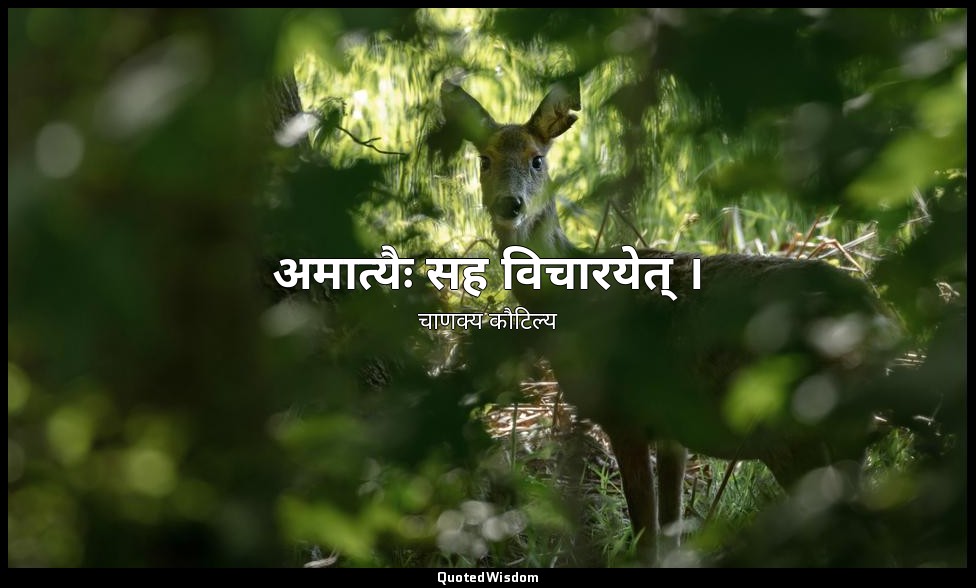 अमात्यैः सह विचारयेत् । — चाणक्य कौटिल्य