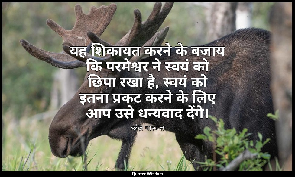 यह शिकायत करने के बजाय कि परमेश्वर ने स्वयं को छिपा रखा है, स्वयं को इतना प्रकट  — ब्लेज़ पास्कल