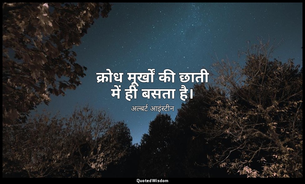 क्रोध मूर्खों की छाती में ही बसता है। — अल्बर्ट आइंस्टीन