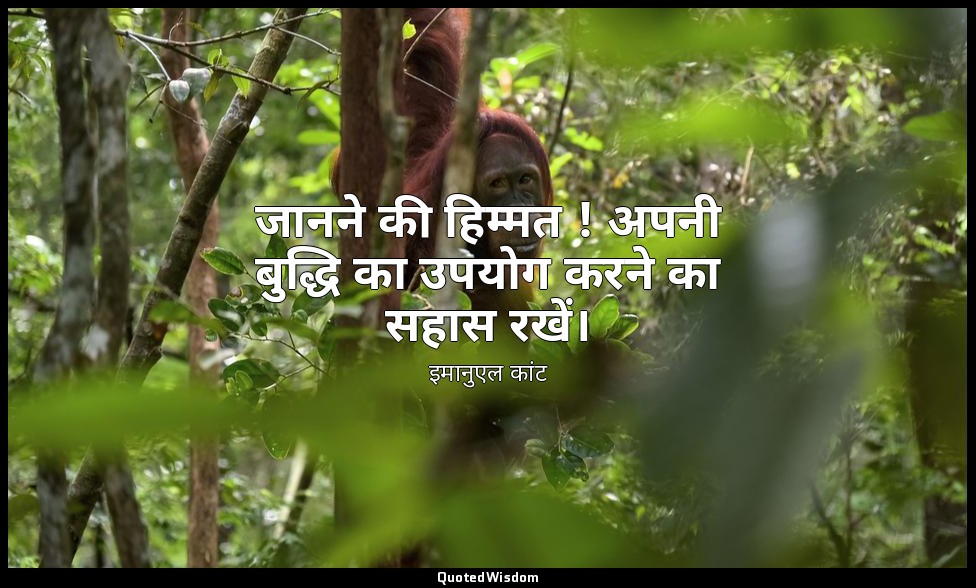 जानने की हिम्मत ! अपनी बुद्धि का उपयोग करने का सहास रखें। — इमानुएल कांट