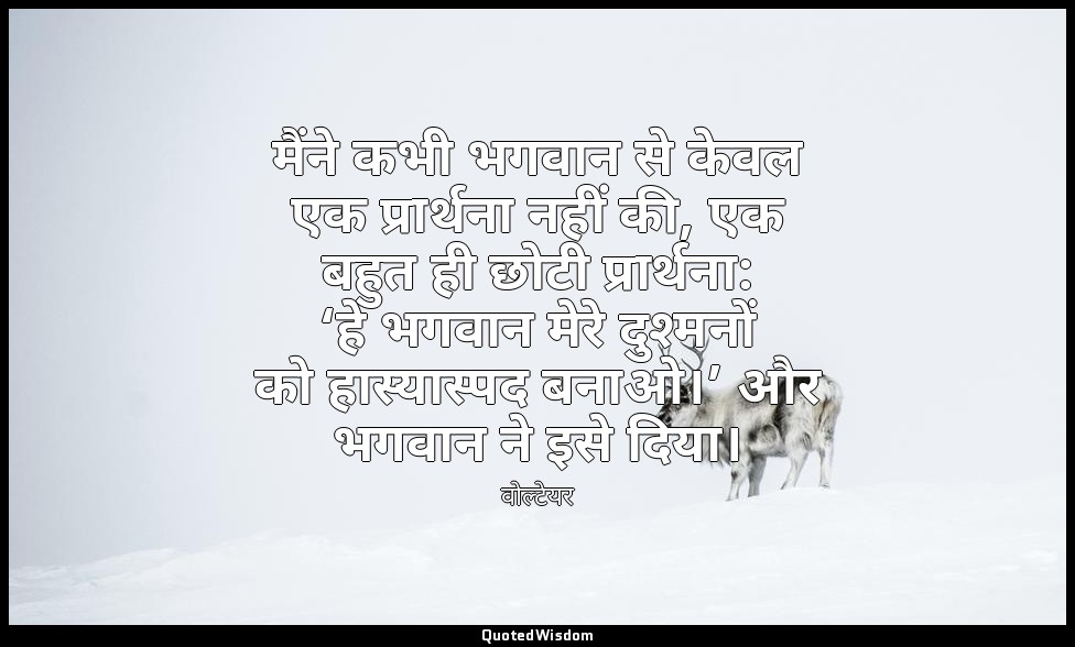 मैंने कभी भगवान से केवल एक प्रार्थना नहीं की, एक बहुत ही छोटी प्रार्थना: ‘हे भगव — वोल्टेयर