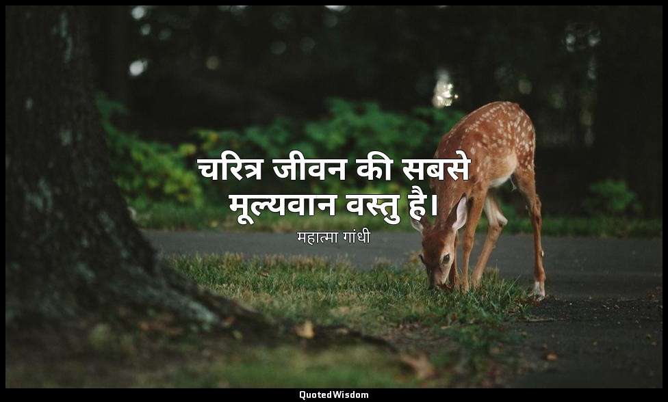 चरित्र जीवन की सबसे मूल्यवान वस्तु है। — महात्मा गांधी