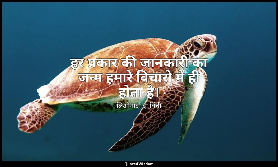 हर प्रकार की जानकारी का जन्म हमारे विचारो में ही होता है। — लिओनार्दो दा विंची
