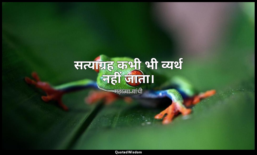 सत्याग्रह कभी भी व्यर्थ नहीं जाता। — महात्मा गांधी