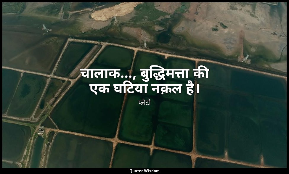 चालाक…, बुद्धिमत्ता की एक घटिया नक़ल है। — प्लेटो