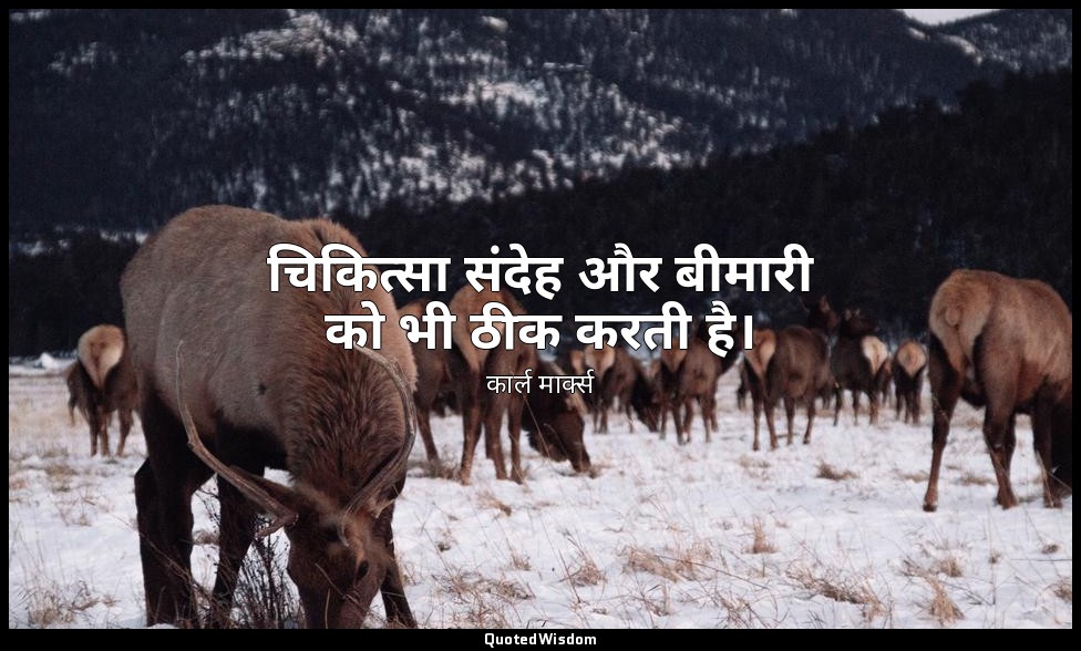 चिकित्सा संदेह और बीमारी को भी ठीक करती है। — कार्ल मार्क्स