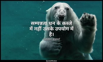 सम्पन्नता धन के कब्जे में नहीं उसके उपयोग में है। — नेपोलियन बोनापार्ट