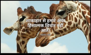 शाकाहार से हमारे अंदर हिंसात्मक विचार नहीं आते। — महात्मा गांधी