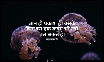 ज्ञान ही प्रकाश है। उसके बिना हम एक कदम भी नहीं चल सकते है। — महात्मा गांधी
