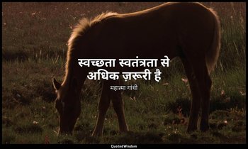 स्वच्छता स्वतंत्रता से अधिक ज़रूरी है (स्रोत: हरिजन, महात्मा गांधी, 1947) — महात्मा गांधी