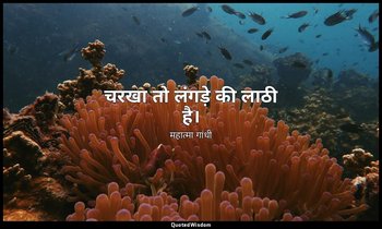 चरखा तो लंगड़े की लाठी है। — महात्मा गांधी