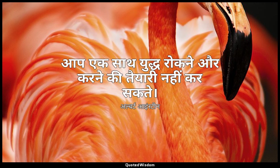 आप एक साथ युद्ध रोकने और करने की तैयारी नहीं कर सकते। — अल्बर्ट आइंस्टीन