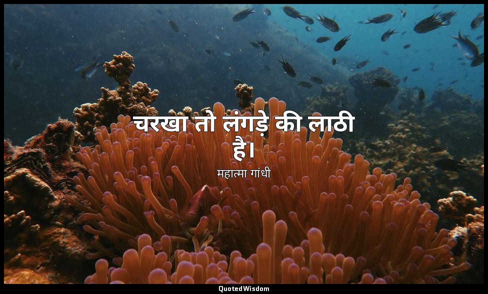 चरखा तो लंगड़े की लाठी है। — महात्मा गांधी