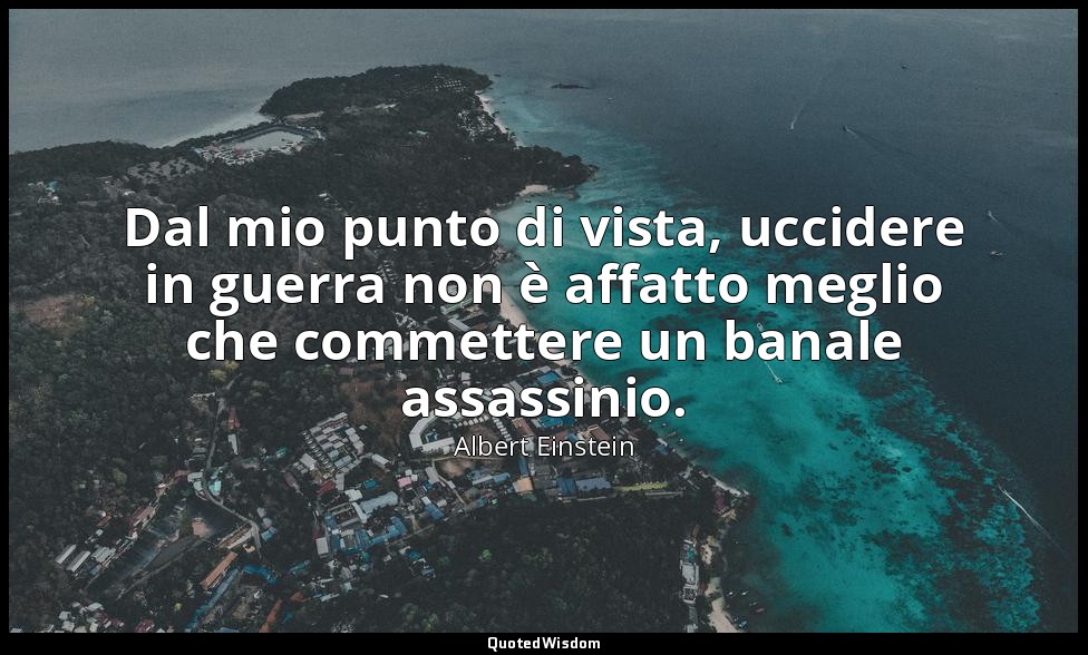 Dal mio punto di vista, uccidere in guerra non è affatto meglio che commettere u — Albert Einstein