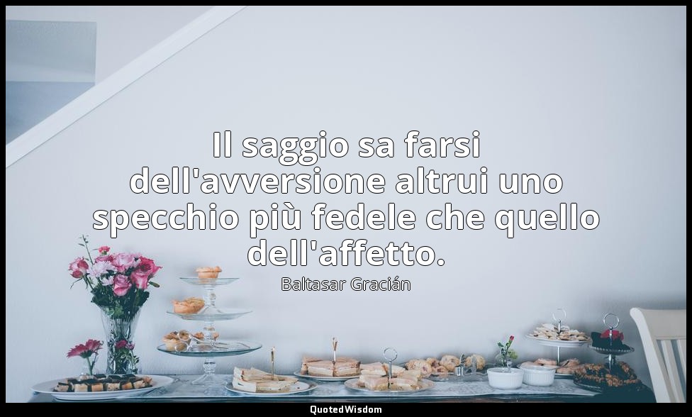 Il saggio sa farsi dell'avversione altrui uno specchio più fedele che quello del — Baltasar Gracián