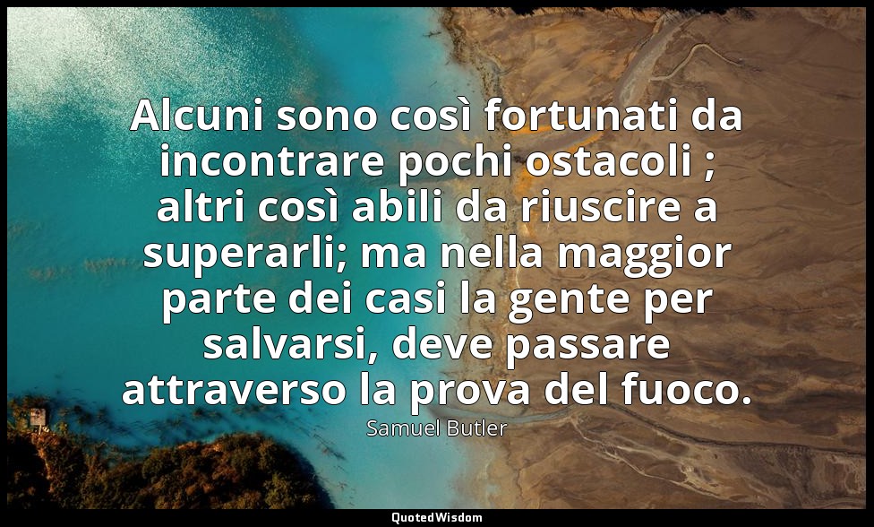 Alcuni sono così fortunati da incontrare pochi ostacoli ; altri così abili da ri — Samuel Butler
