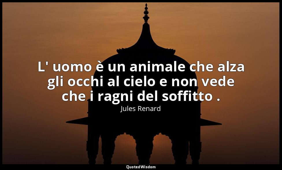 L' uomo è un animale che alza gli occhi al cielo e non vede che i ragni del soff — Jules Renard