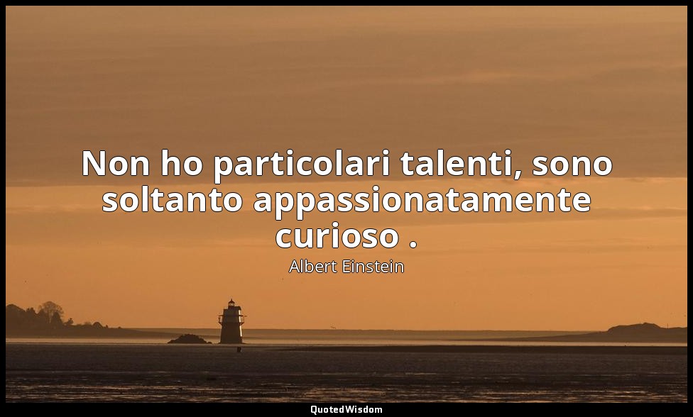 Non ho particolari talenti, sono soltanto appassionatamente curioso . — Albert Einstein