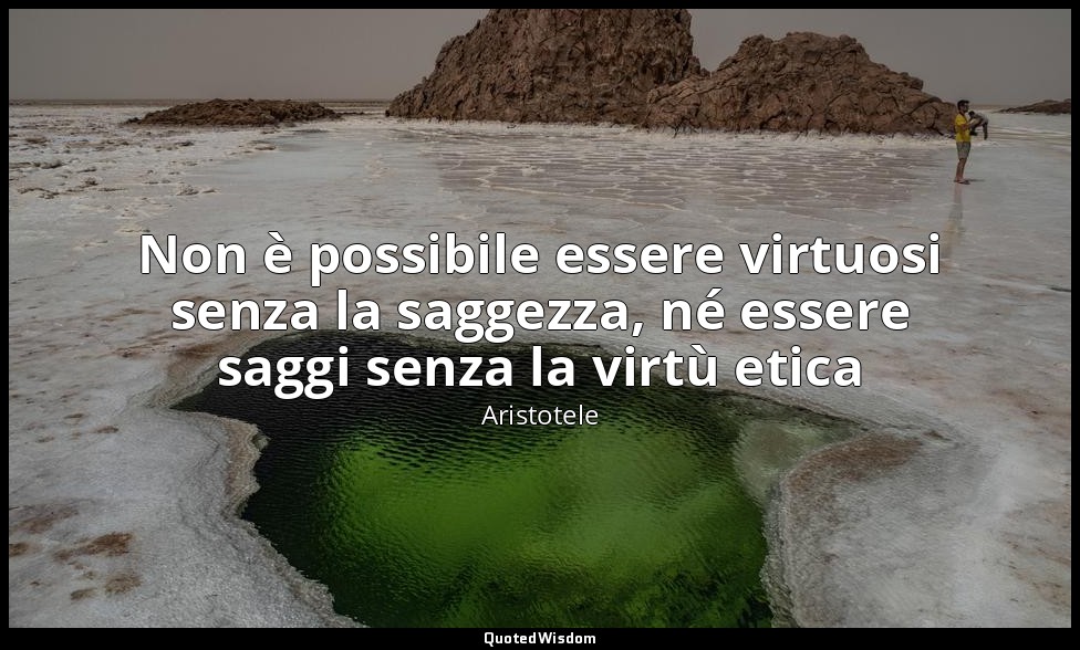 Non è possibile essere virtuosi senza la saggezza, né essere saggi senza la virt — Aristotele