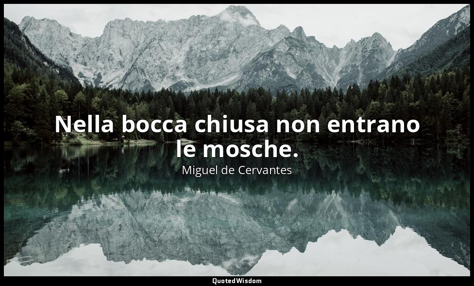 Nella bocca chiusa non entrano le mosche. — Miguel de Cervantes