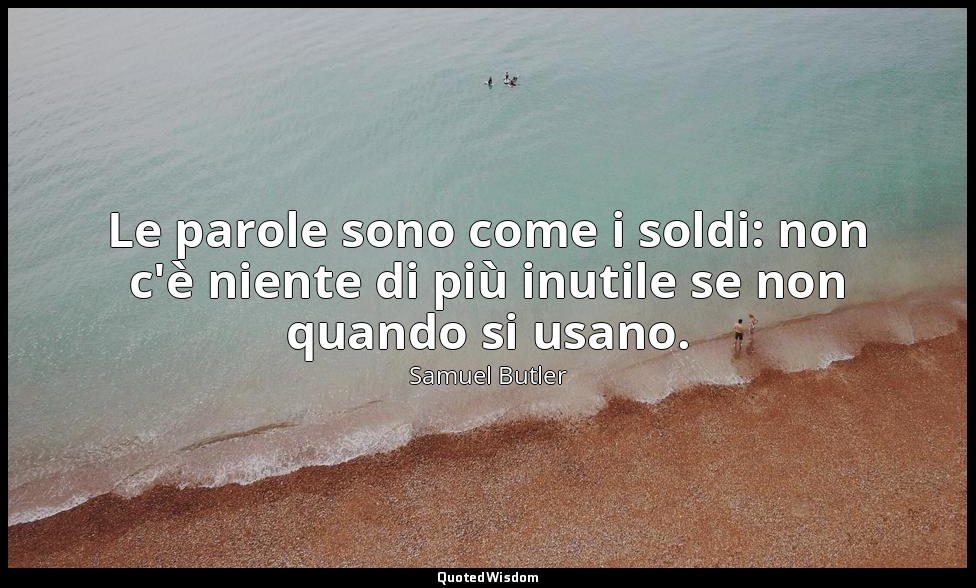 Le parole sono come i soldi: non c'è niente di più inutile se non quando si usan — Samuel Butler