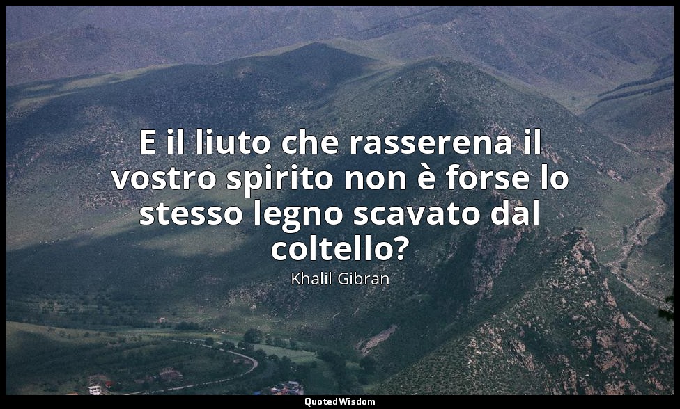 E il liuto che rasserena il vostro spirito non è forse lo stesso legno scavato d — Khalil Gibran