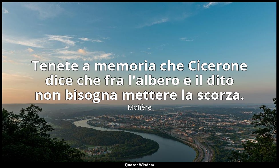 Tenete a memoria che Cicerone dice che fra l'albero e il dito non bisogna metter — Molière