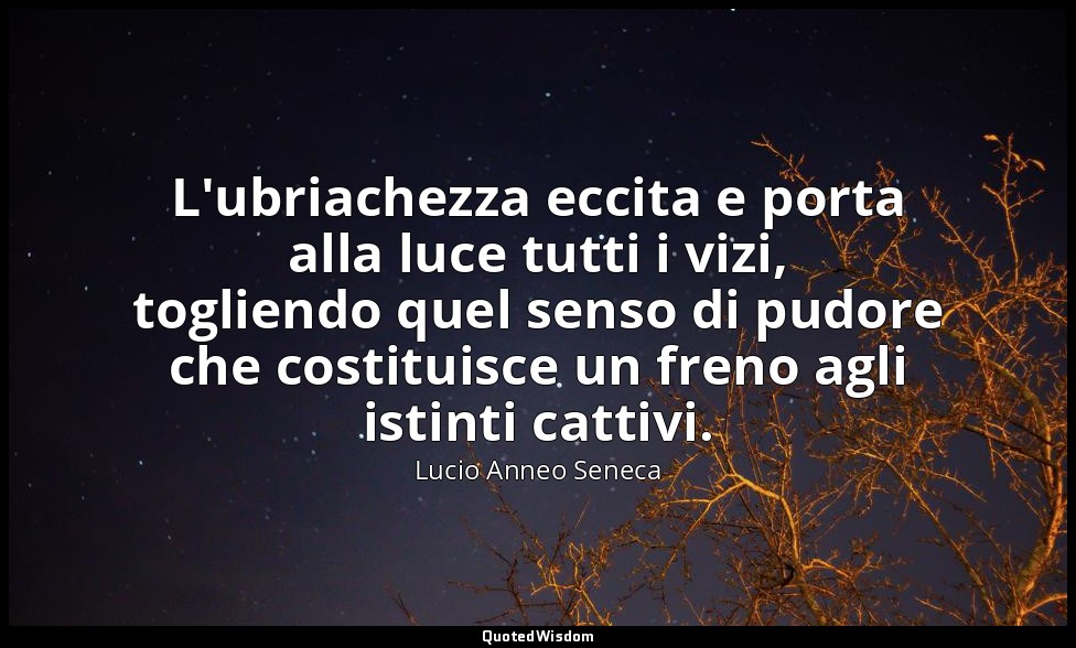L'ubriachezza eccita e porta alla luce tutti i vizi, togliendo quel senso di pud — Lucio Anneo Seneca