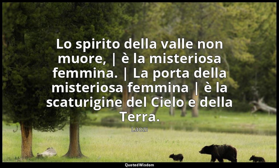 Lo spirito della valle non muore, | è la misteriosa femmina. | La porta della mi — Laozi