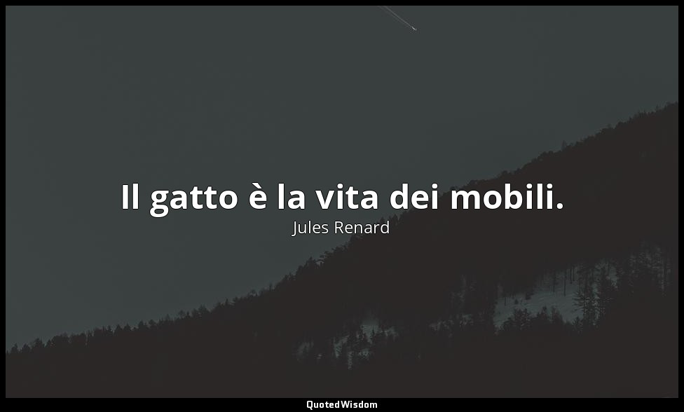 Il gatto è la vita dei mobili. (11 febbraio 1899; Vergani, p. 151) — Jules Renard