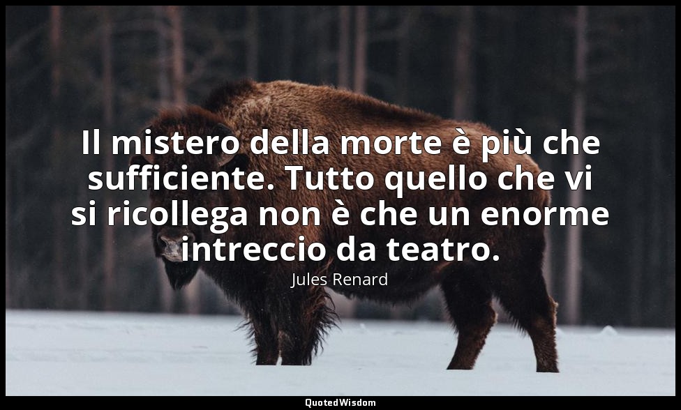 Il mistero della morte è più che sufficiente. Tutto quello che vi si ricollega n — Jules Renard