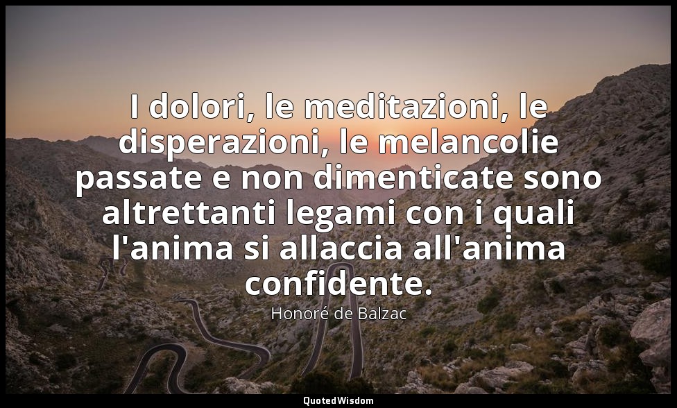 I dolori, le meditazioni, le disperazioni, le melancolie passate e non dimentica — Honoré de Balzac