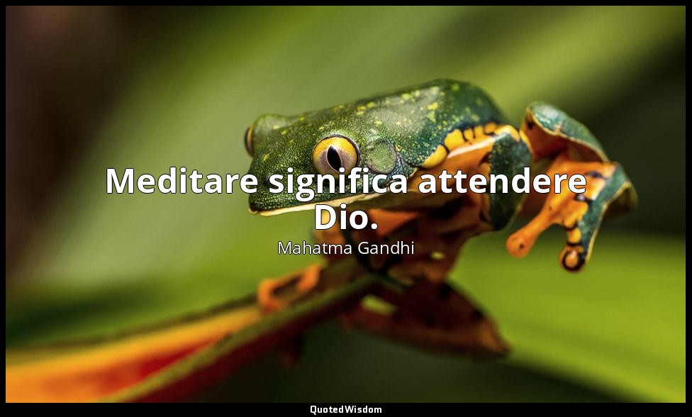Meditare significa attendere Dio. — Mahatma Gandhi