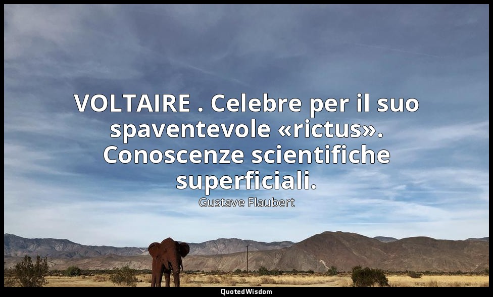 VOLTAIRE . Celebre per il suo spaventevole «rictus». Conoscenze scientifiche sup — Gustave Flaubert