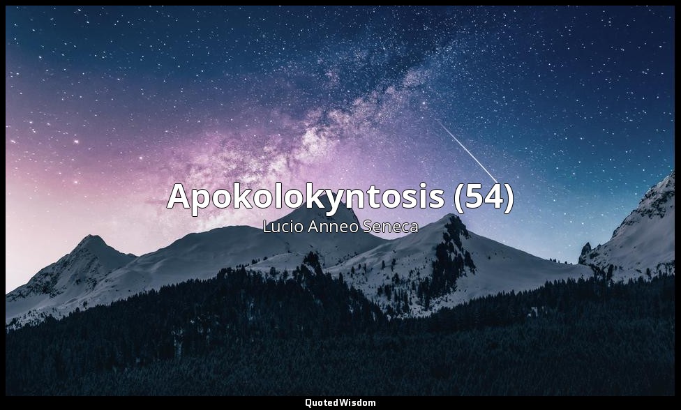 Apokolokyntosis (54) — Lucio Anneo Seneca