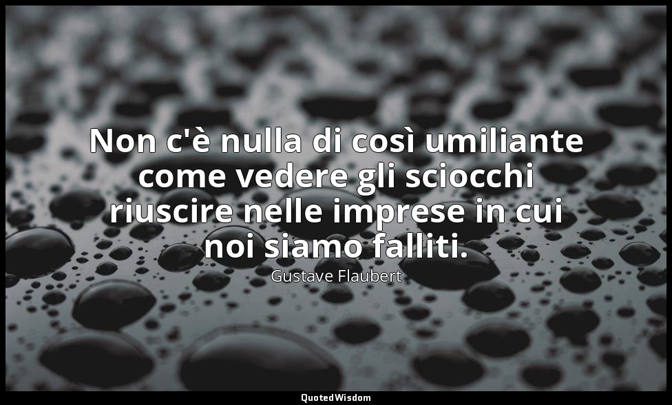 Non c'è nulla di così umiliante come vedere gli sciocchi riuscire nelle imprese  — Gustave Flaubert