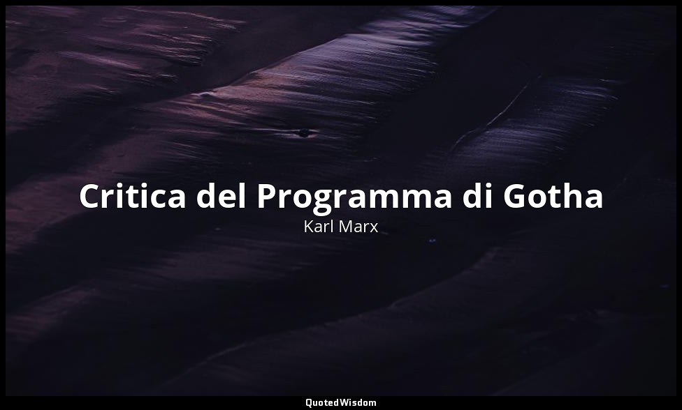 Critica del Programma di Gotha — Karl Marx