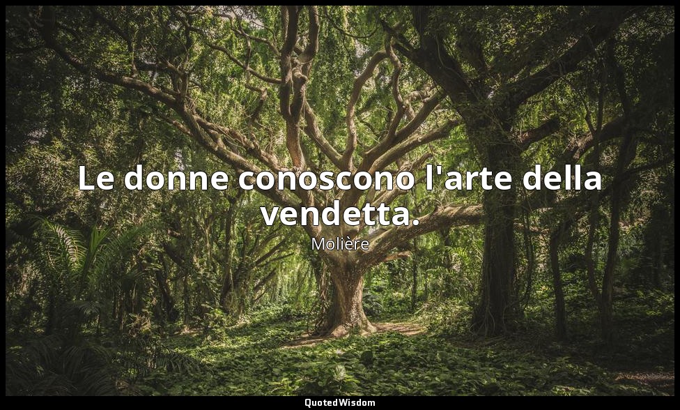 Le donne conoscono l'arte della vendetta. — Molière