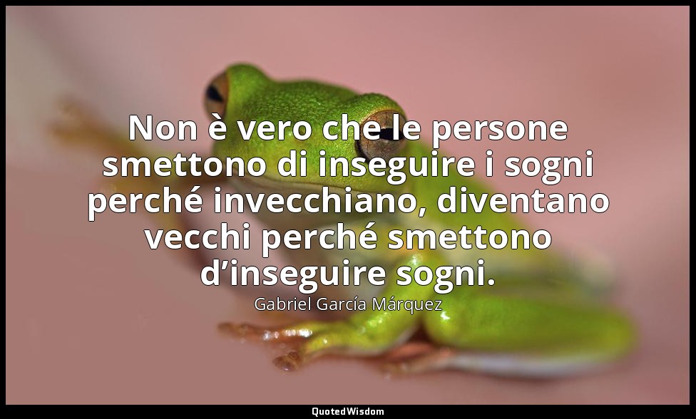Non è vero che le persone smettono di inseguire i sogni perché invecchiano, dive — Gabriel García Márquez