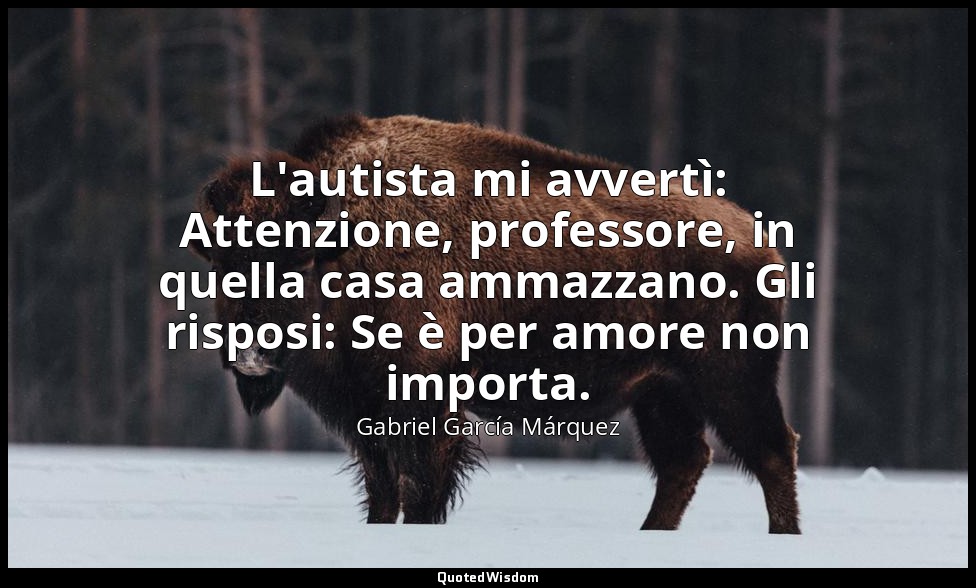 L'autista mi avvertì: Attenzione, professore, in quella casa ammazzano. Gli risp — Gabriel García Márquez